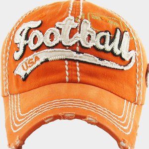 Embroidered Patch Football Adjustable Vintage Baseball Cap/Adjustable Sports Cap